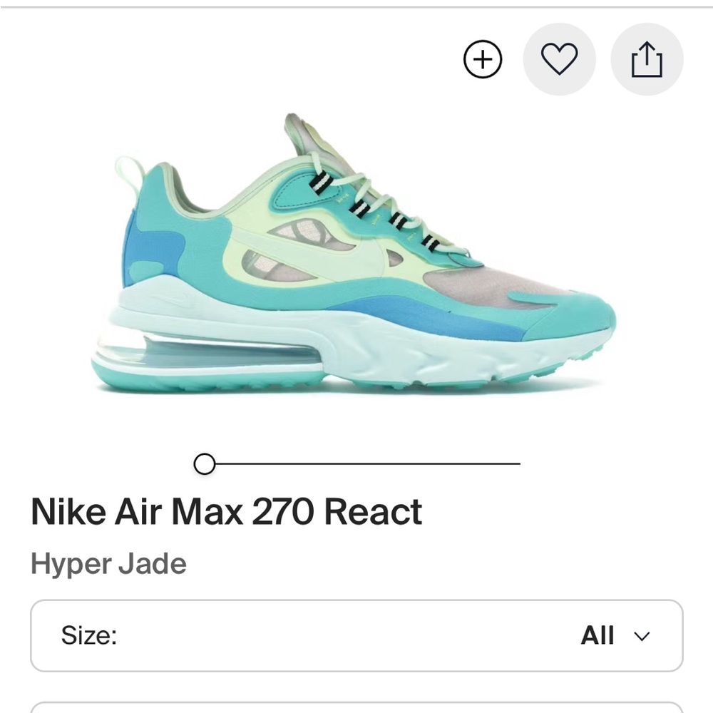 Nike Air Max 270 React Hyper Jade Color🤍
